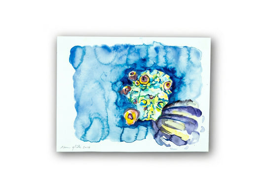 TRAGIC MASK WHITH BARNICLES (unique piece)